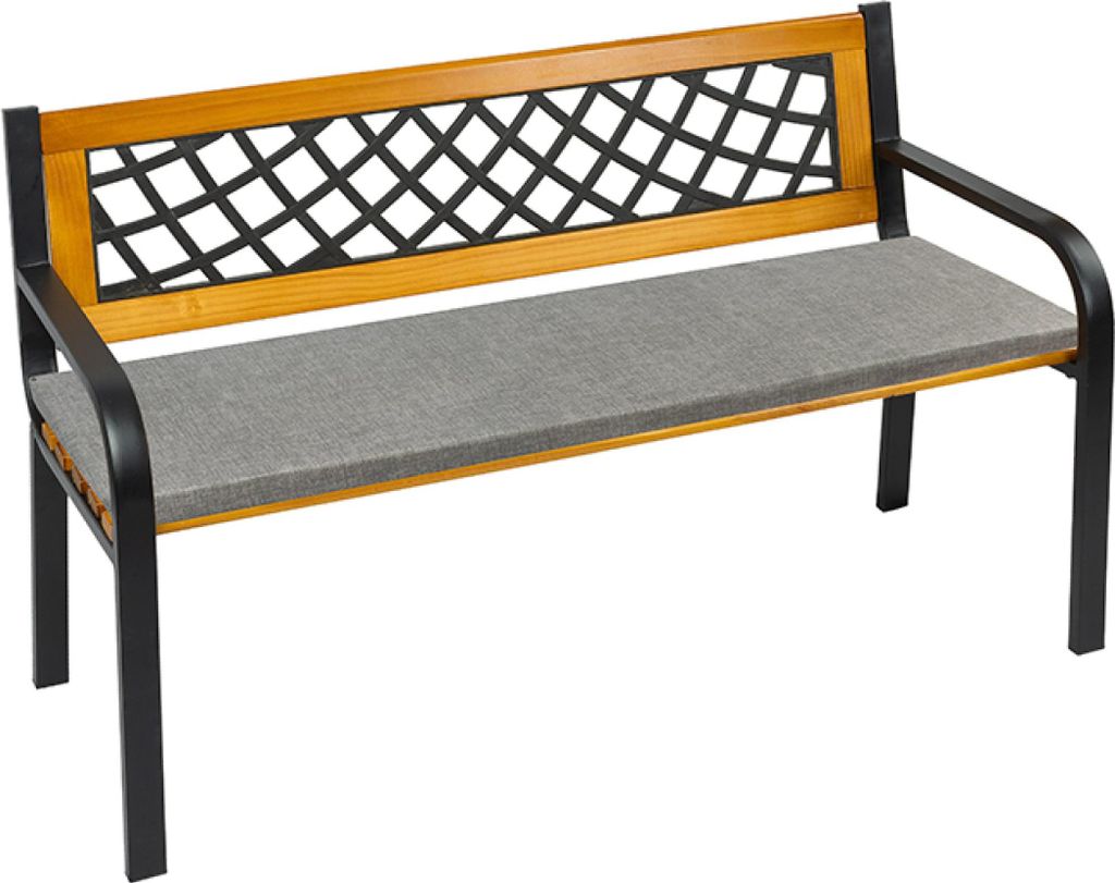 Glatte Sitzbank - 40x140 cm - Grau