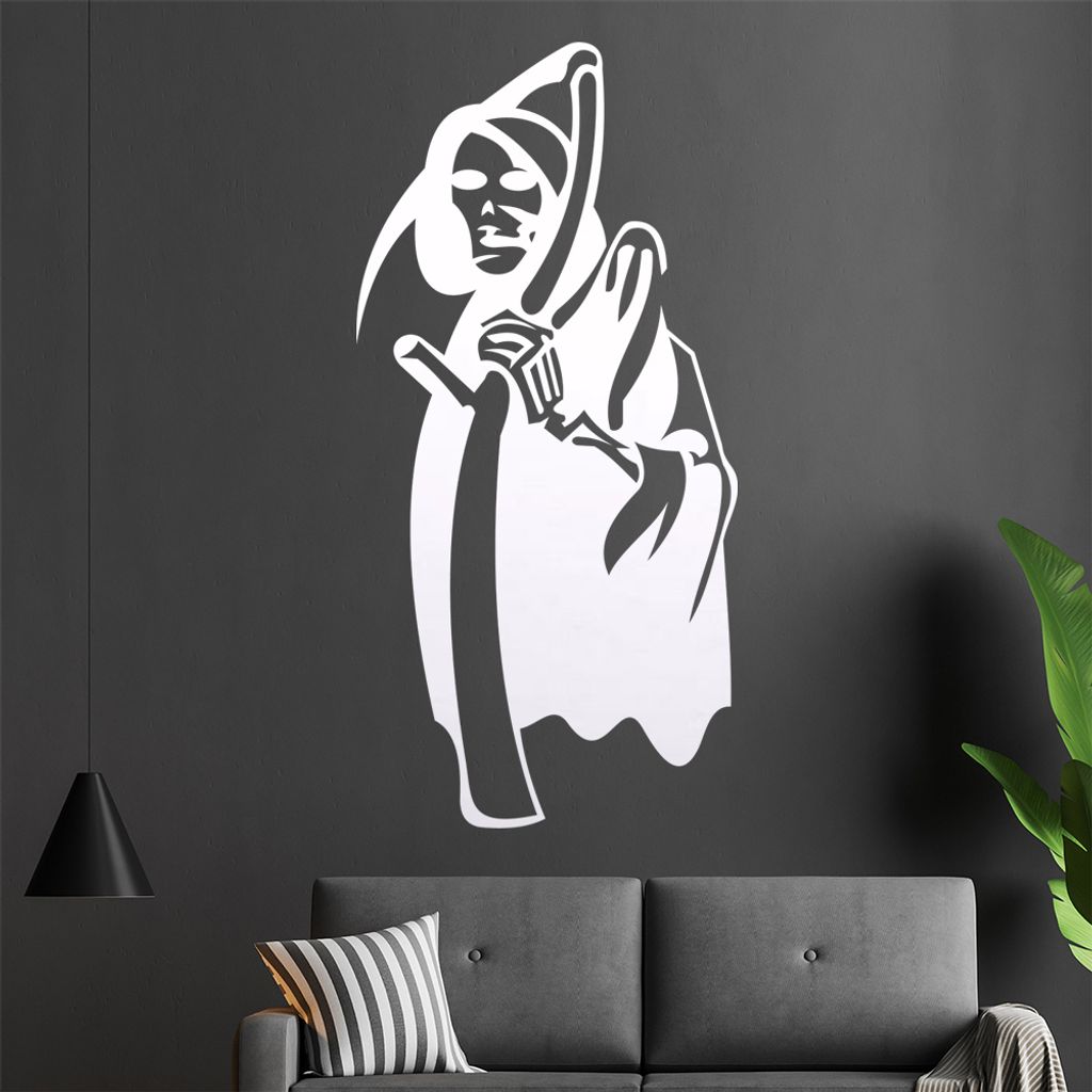 Sensenmann Wandtattoo in 6 Größen - Wandaufkleber Wall Sticker - Dekoration, Küche, Wohnzimmer, Schlafzimmer, Badezimmer