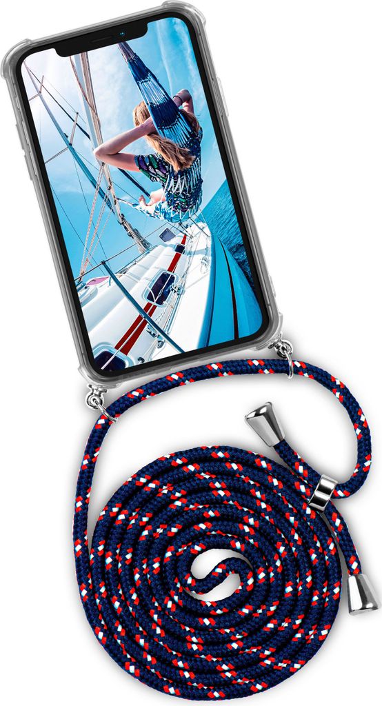 TWIST-Case + TWIST-Cord für iPhone 12 Pro Max, Farbe:Nautic Life (Silber)