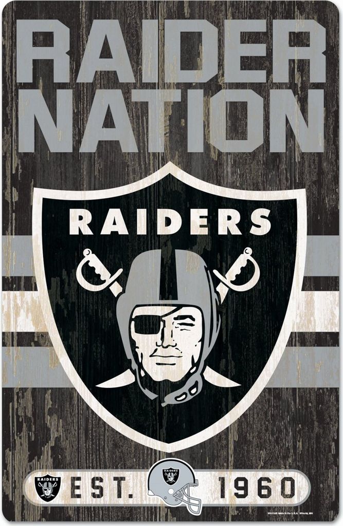 NFL Las Vegas Raiders Slogan Wood Sign Holzschild Holz Produktbild 