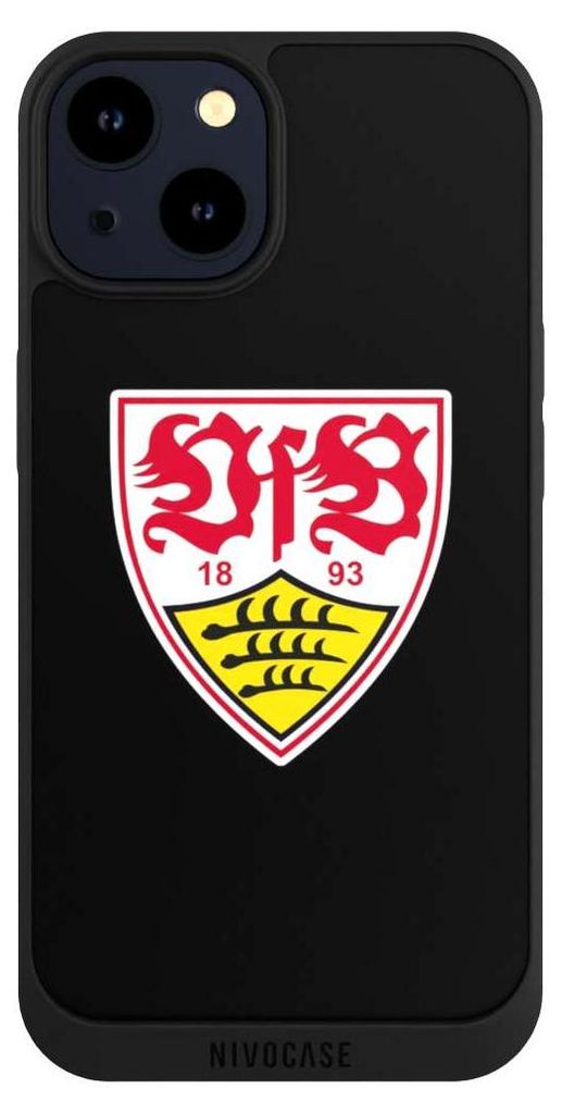 NIVOCASE Handyhülle für Apple iPhone 14 Hülle NIVOpure Case Schwarz Offizielles Lizenzprodukt VfB Stuttgart Wappen