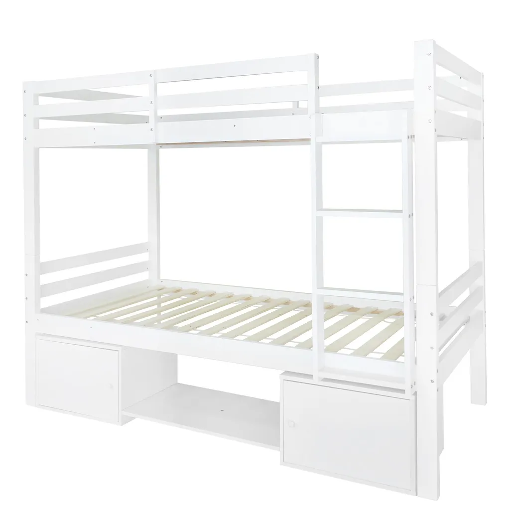 Lit superposé blanc 90x200cm : Gain de place idéal chambre enfant - 10