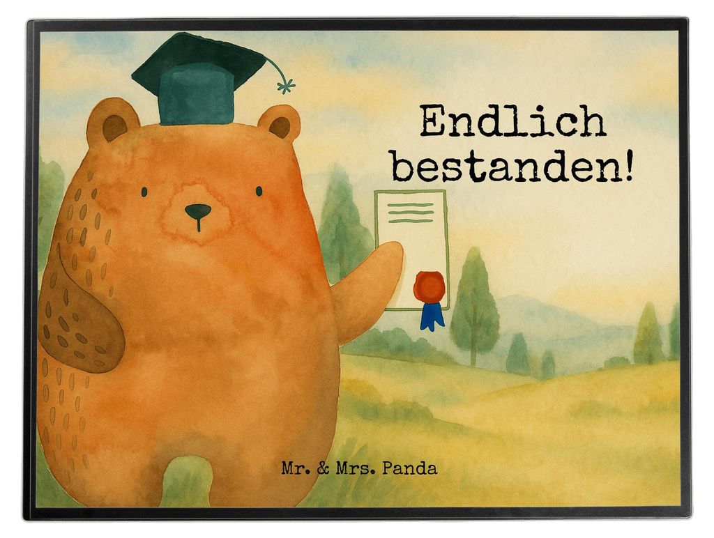 Mr. & Mrs. Panda schreibtischunterlage Bär Prüfung Design - Weiß - Geschenk, Teddy, schreibtischauflagen, Abitur, schreibtischunterlagen, Bestan...