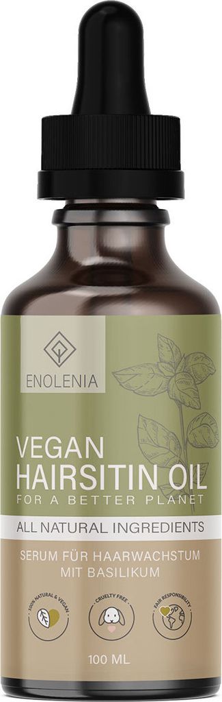 Enolenia | Hairsitin | Haarwachstum Serum - Haarwuchsmittel bei dünnem & brüchigem Haar – Haaröl mit Basilikum & Rizinus – für Männer & ...