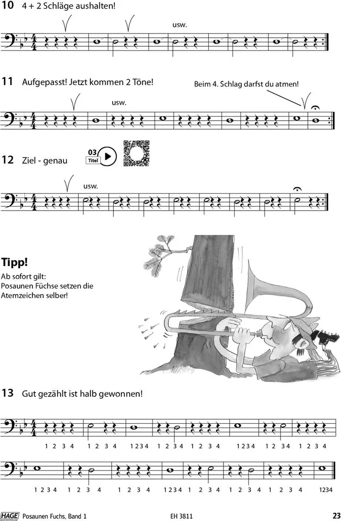 Progresser au Trombone : Méthode Posaunen-Fuchs Bd.1 et CD d'exercices