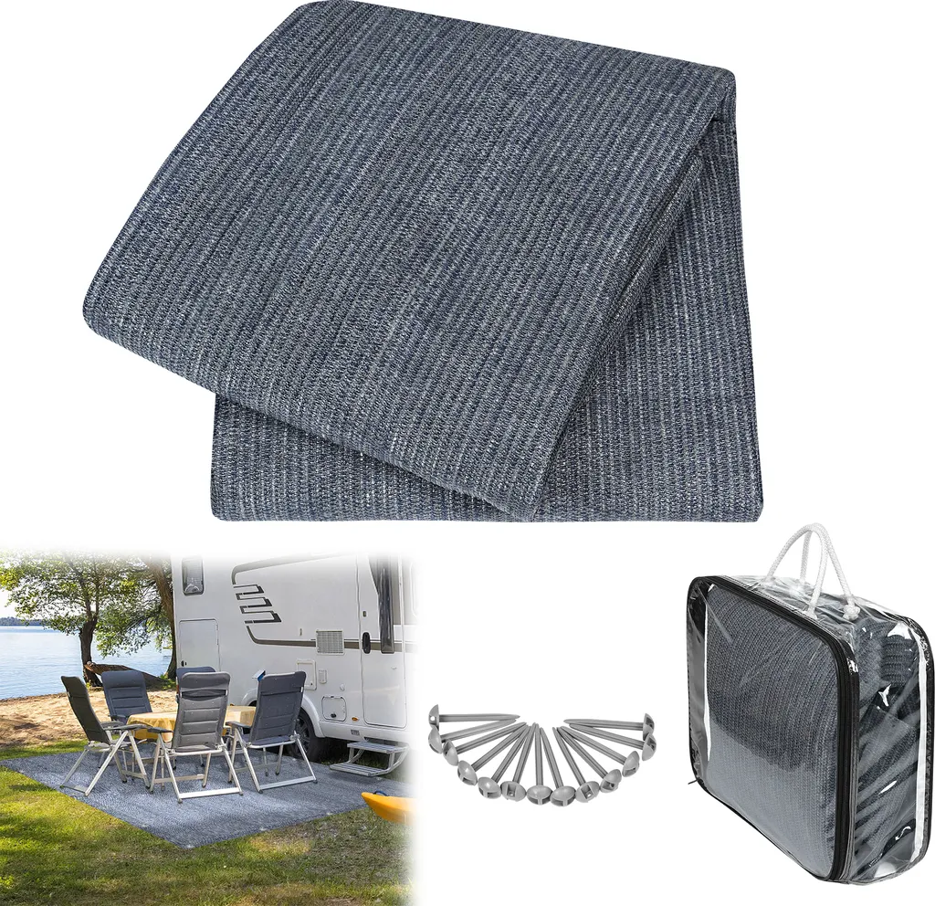 LARS360 Tapis d'Auvent 300x600 cm en HDPE Robuste avec Sac de Transport