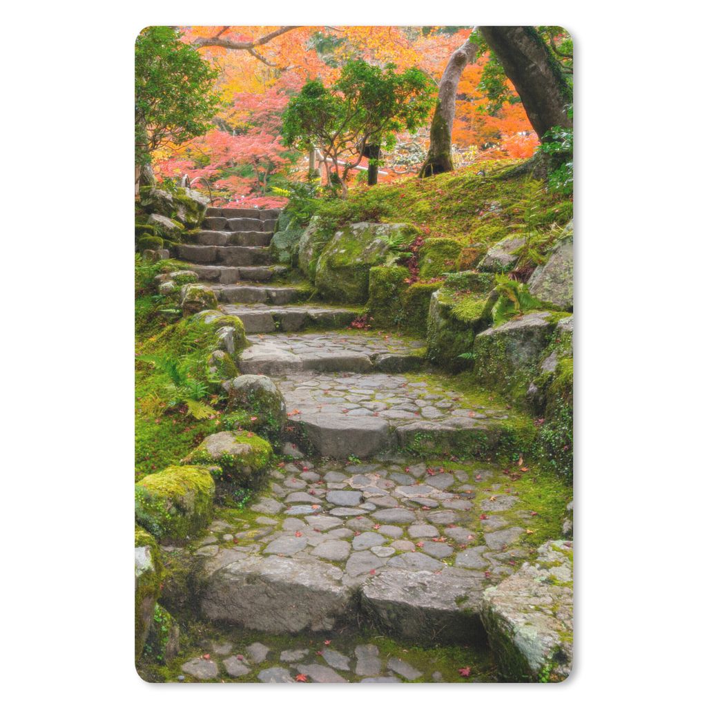 MuchoWow Mauspad Mousepad Natur - Steine - Kröte - Moos - Japanisch 18x27 cm - Mousepads - Maus Mat - Pad - Mausunterlage
