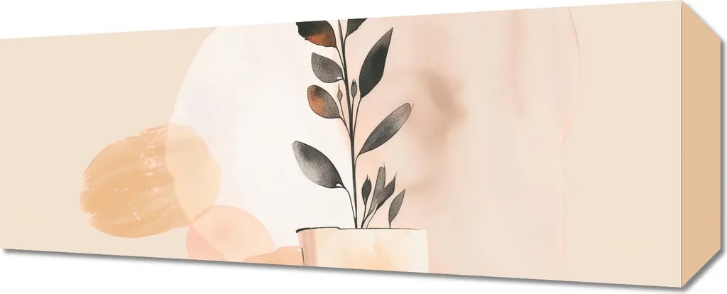 Quadro Canvas 50x20 cm Colore del Vaso - Decorazione Parete Casa