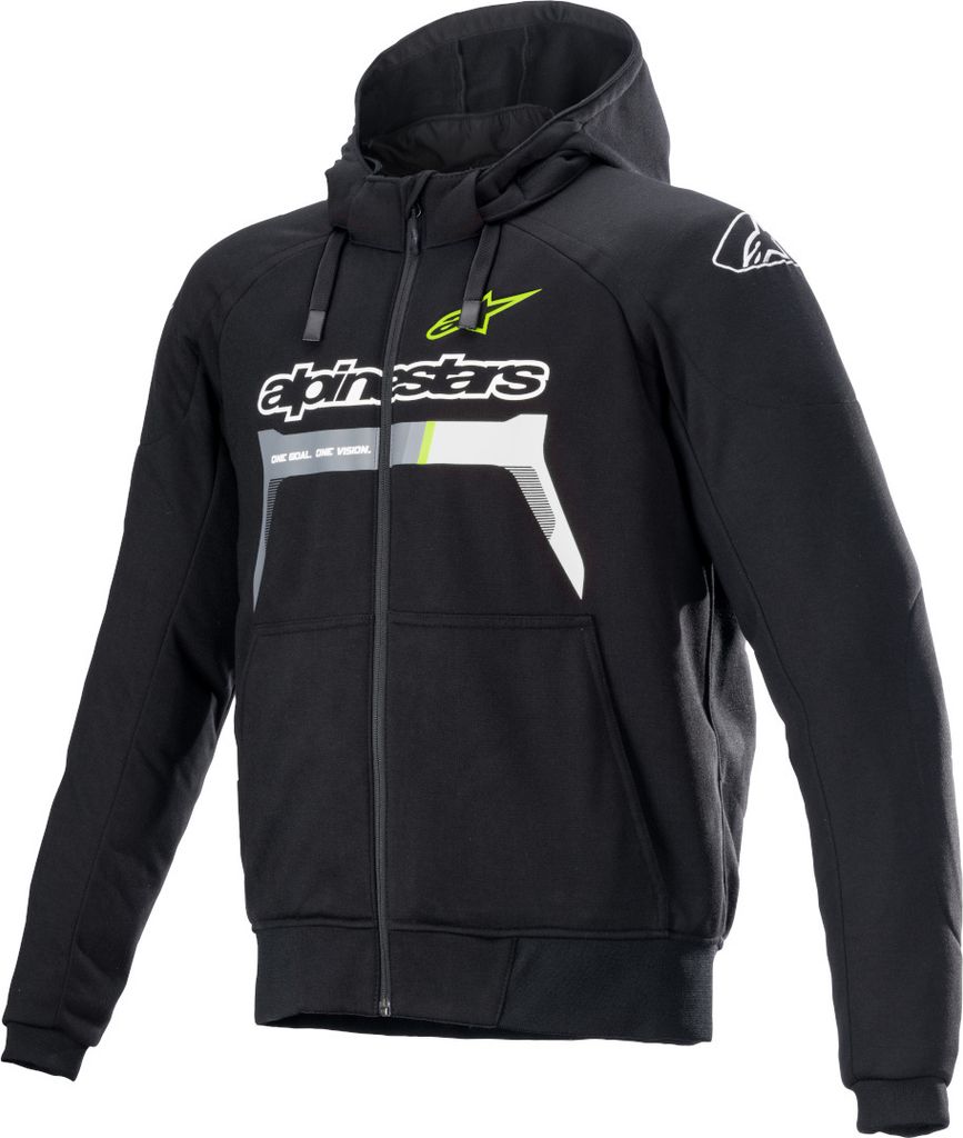Alpinestars Chrome Ignition Hoodie Black/Yellow Fluorescent 3XL Textiljacke