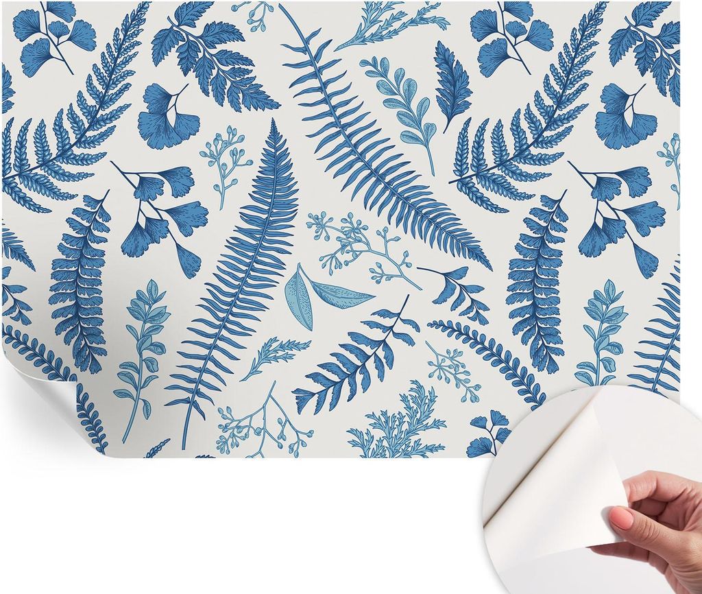 Selbstklebende Wandtapete - Dekorative Tapete für Wohnzimmer - Klebefolie für Wandbilder - Tapetenfolie für Wanddekoration - 104x70 cm - Botanis...