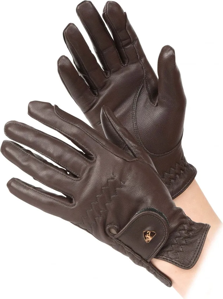 Gants d'équitation pour concours et entraînement Aubrion en cuir