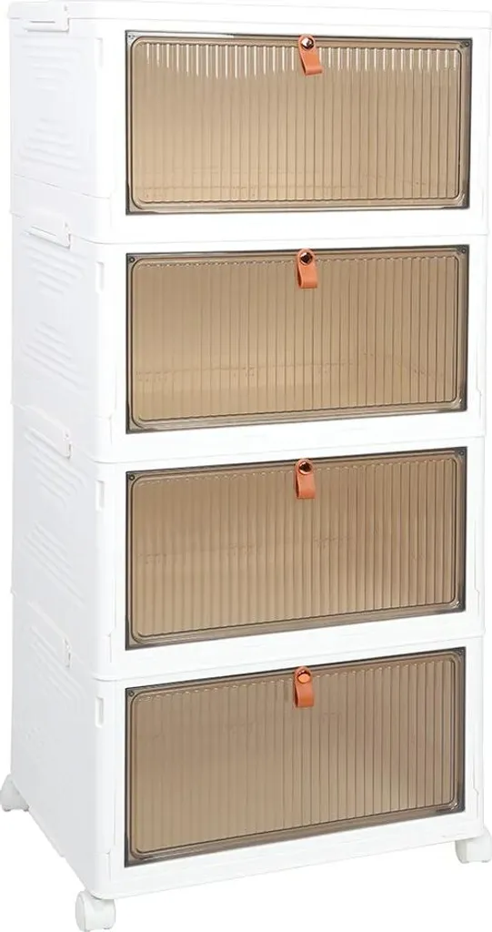 Étagère mobile de rangement 4 étages pliable pour organisation de maison