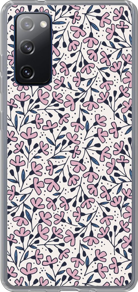 MuchoWow Handyhülle Schutzhülle Hülle für Telefoonhoesje Samsung Galaxy S20 FE Mädchen - Blumen - Rosa - Muster - Mädchen - Kinder - Mädch...