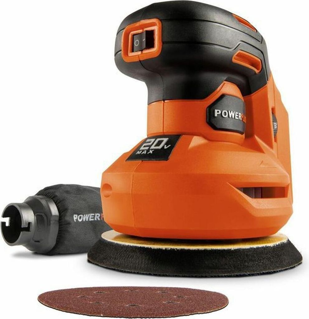Powerplus Dual Power - Akku-Exzenterschleifer de 20 V POWDP50400 - Papel Schleifmittel 125 mm, 24.000 min-1 - mit 1 Staubbeutel de und 1 Blatt de S...