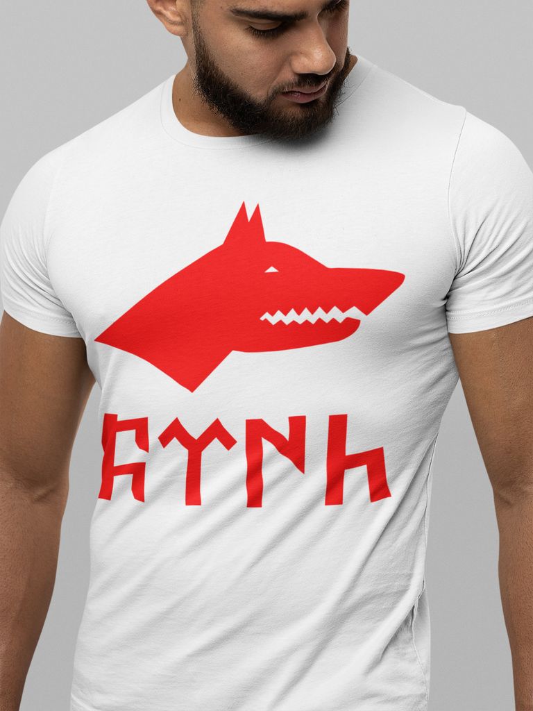 Göktürk Türk T-Shirt Kurt Wessdruck Weiß Rot M