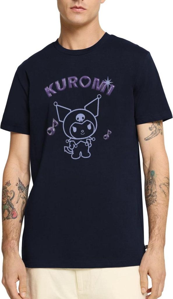 Spreadshirt Kuromi Outline Mit Chrome Schriftzug Männer Premium T-Shirt, S, Navy