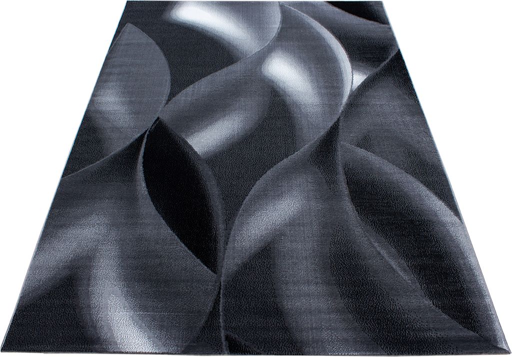 Modern Kurzflor Teppich Wohnzimmer Abstrakt Wellen Design Produktbild 2