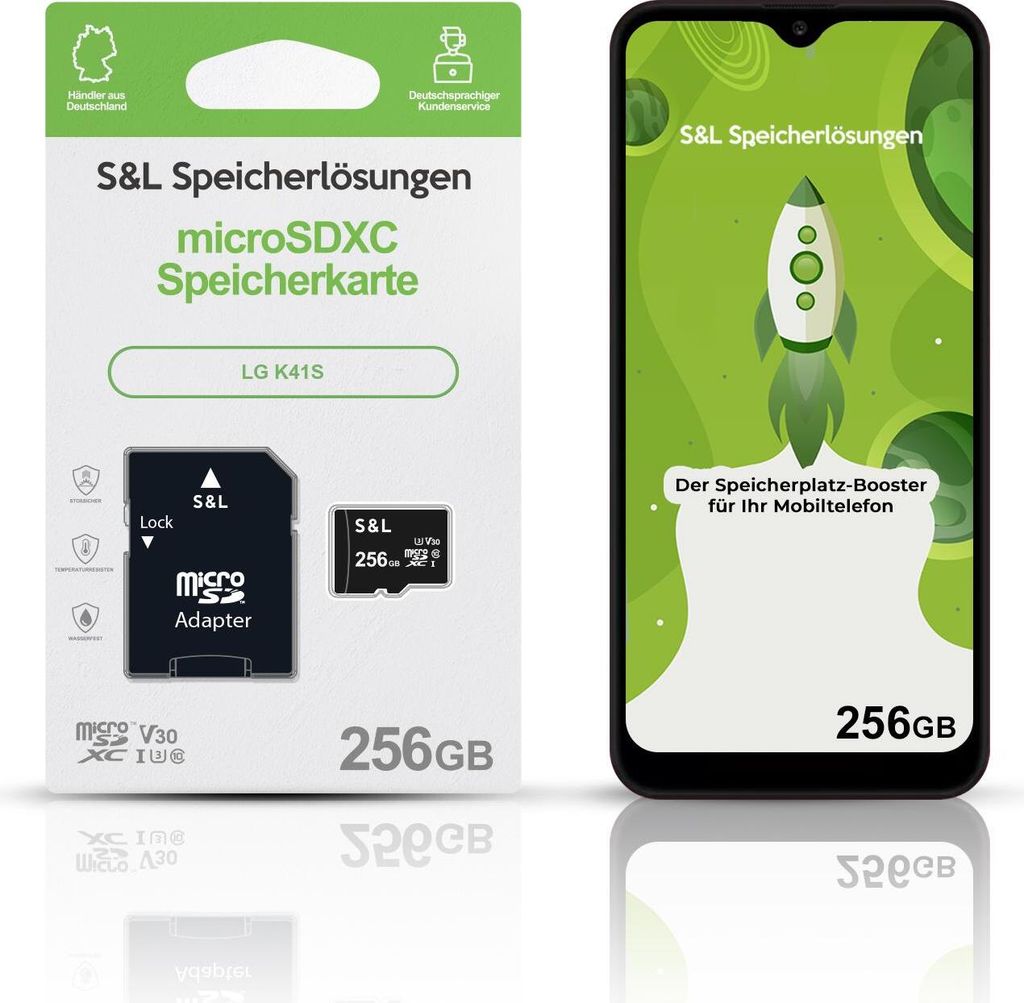 microSD Speicherkarte S&L für LG K41S - Speicherkapazität: 256 GB