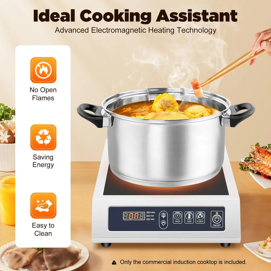 Cuisinière à induction 3500W Modèle IC-V5 Gris Clair Haute Puissance - 4