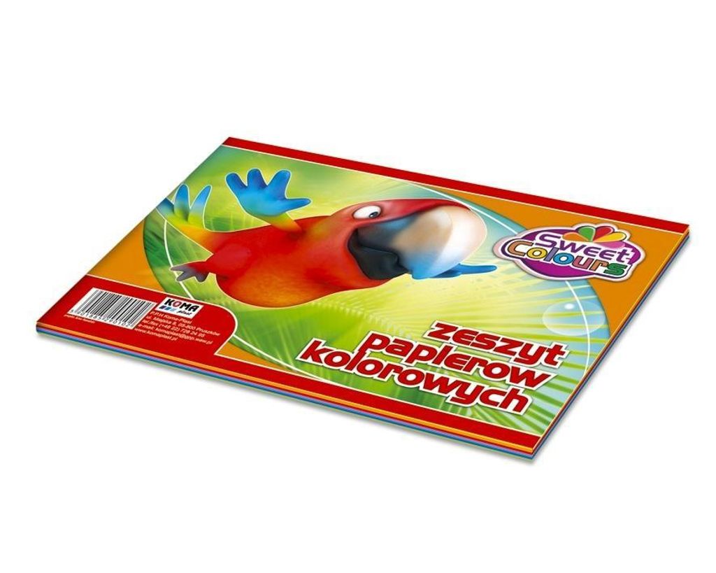 Farbiger A5 Papierblock aus durchgefärbtem Papier, 8 Blätter in 8 Farben