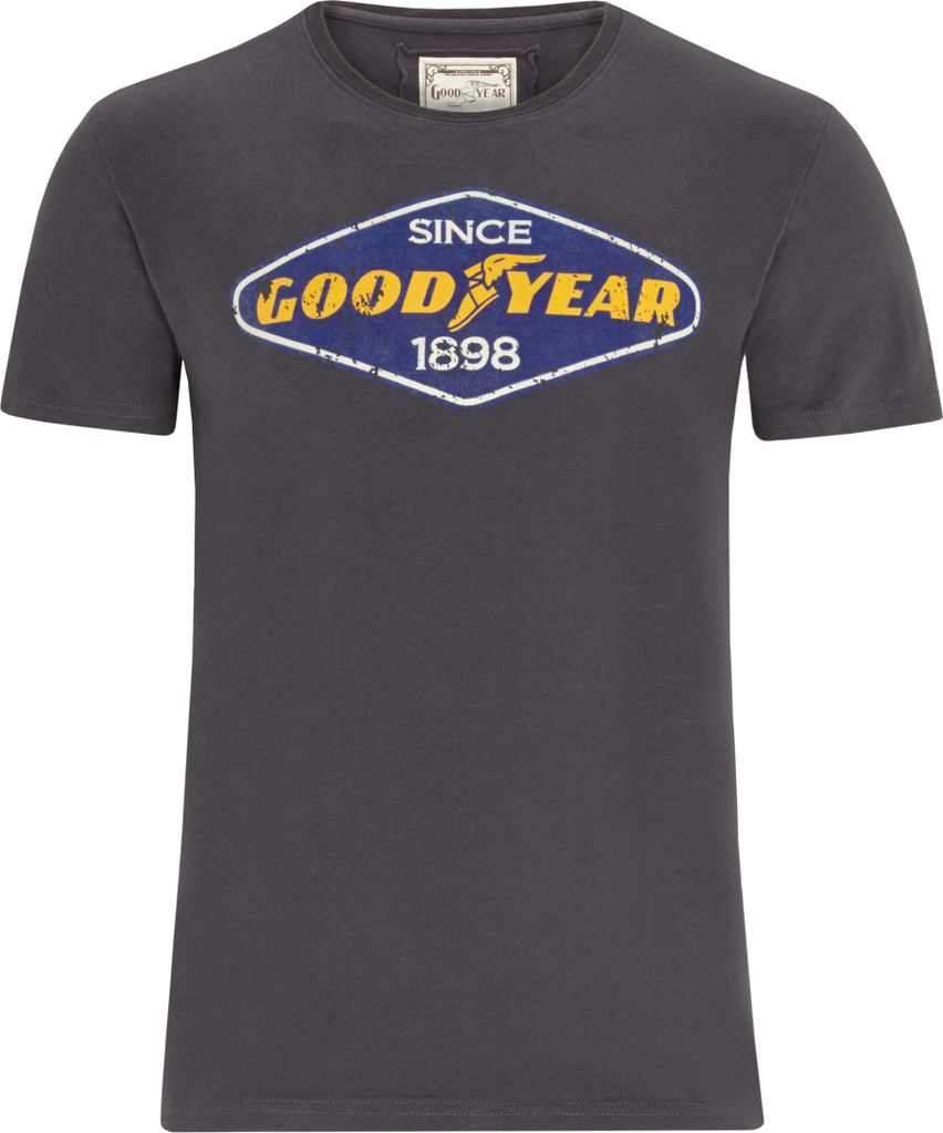 Goodyear T-Shirt mit verwaschenem Brust-Print Concrete Grey L