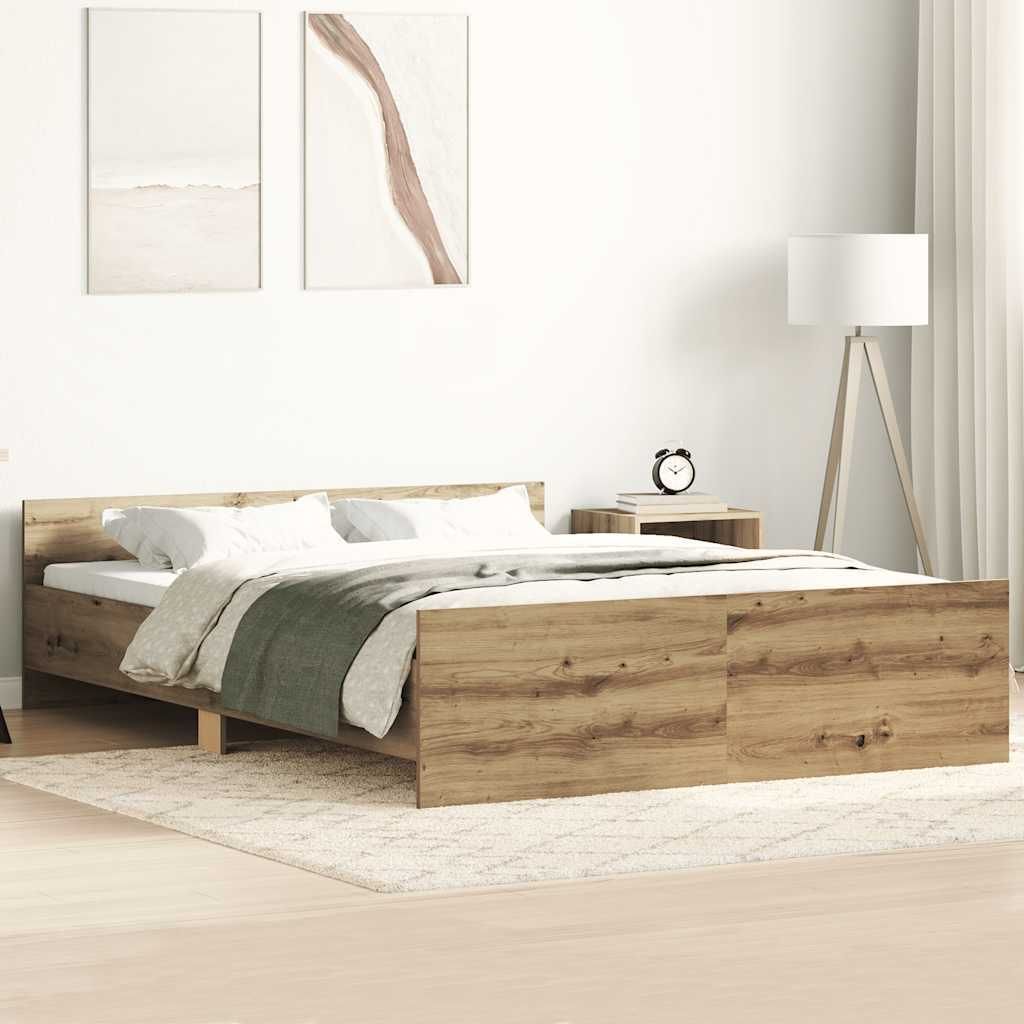 Bettgestell ohne Matratze Artisan-Eiche 150x200cm Holzwerkstoff - Klassische Betten