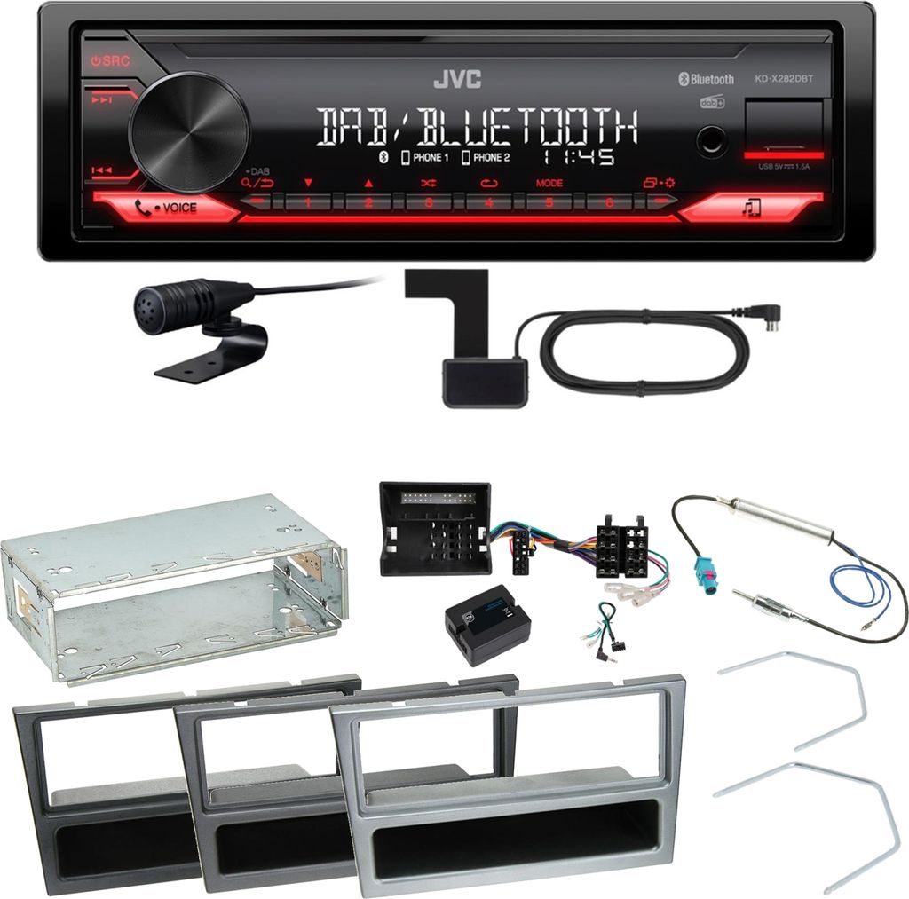 JVC KD-X282DBT Bluetooth Einbauset für Opel Signum Corsa C Tigra Twintop
