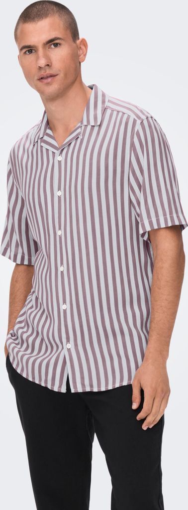 ONLY & SONS Gestreiftes Kurzarm Hemd ONSWAYNE Größe: S