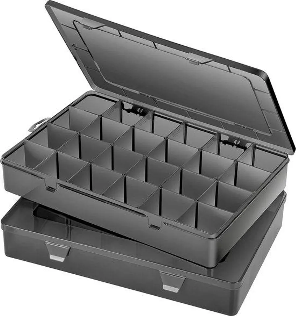 Rangement Anti-Mélange pour Petites Pièces 24 Compartiments - Lot de 2 Noir