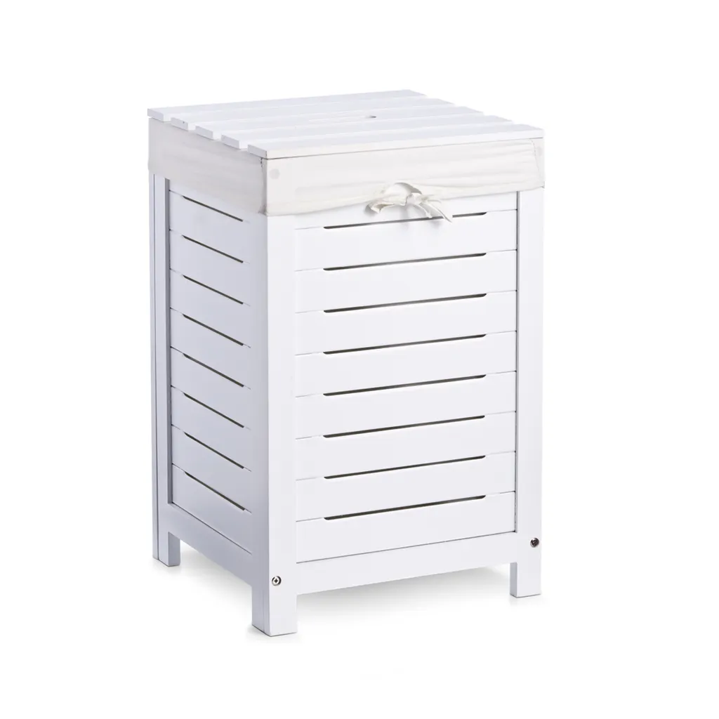 Panier à linge discret pour chambre et salle de bain - Zeller MDF blanc