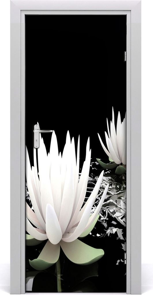 Tulup Türaufkleber 75x205 cm Dekorative Aufkleber Selbstklebend Wasserdichte Tapete Abnehmbar Schlafzimmer Wohnzimmer Wohnkultur - Lotus Blume