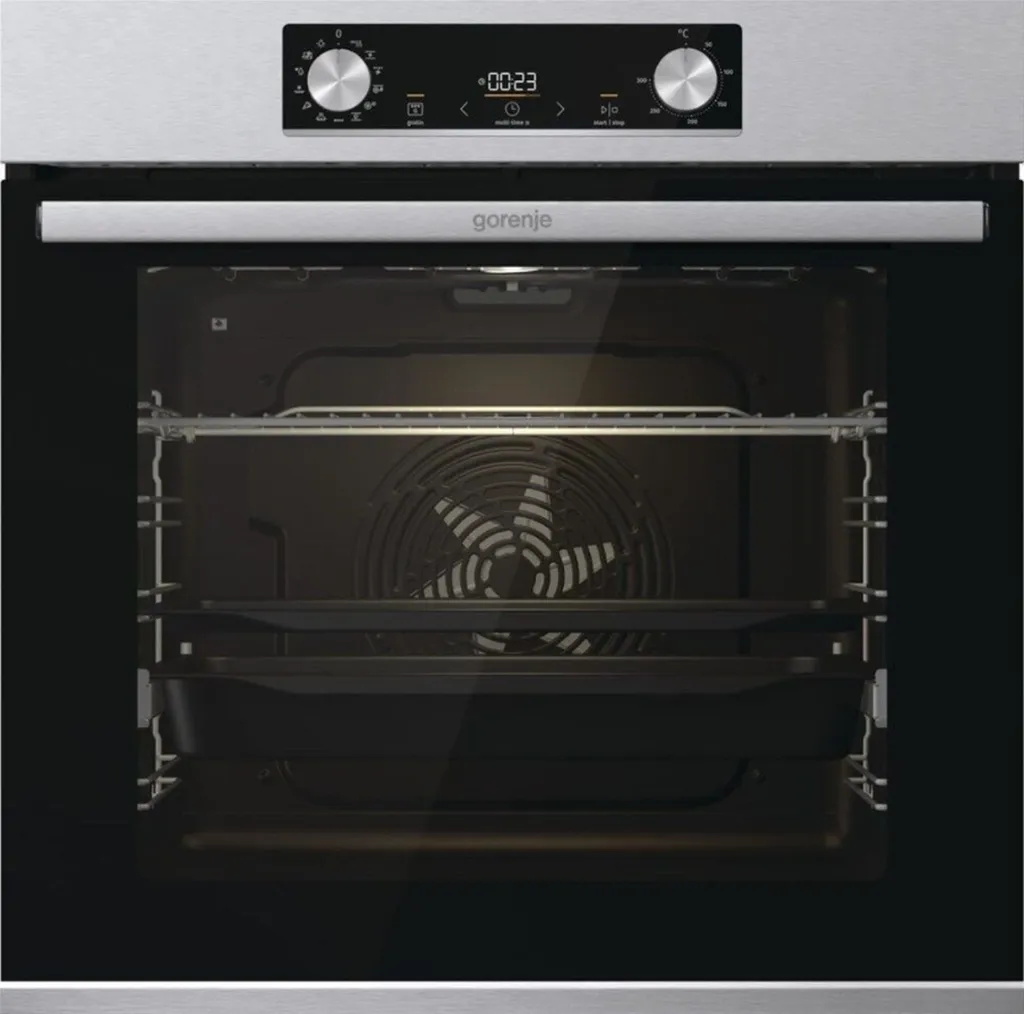 Gorenje BPS6737E14X Einbau-Backofen Multifunktion, 77 Liter,Pyroclean Selbstreinigung, Airfry, Pizza-Funktion, Auftaufuktion, Edelstahl