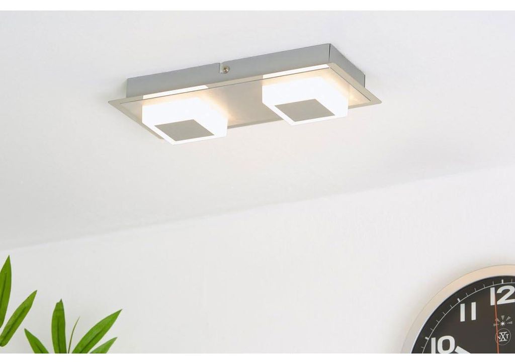 Briloner LED- Wand-/ Deckenleuchte 2-flg. alu-chrom Produktbild 