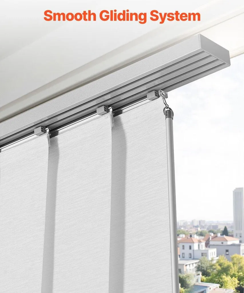 Store japonais blanc avec rail extensible 218cm - Largeur ajustable - 5