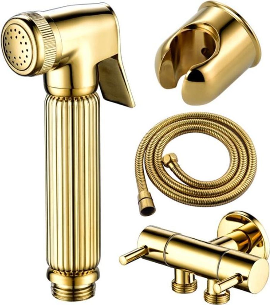 Bidet-Sprühset für die Toilette, Handbrause aus Messing mit Schlauch und Halterung für das Badezimmer, Antik-Stil