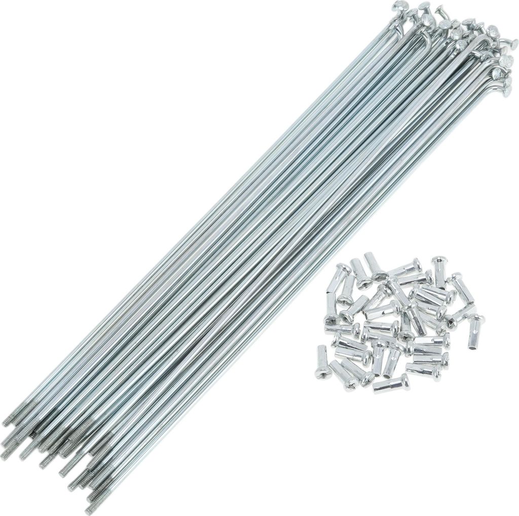 36 Set 14G Fahrradspeichen 187mm Fahrradrad Speichen Verzinkter Kohlenstoffstahl Silberton