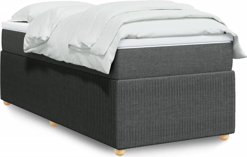 Maison Exclusive - Boxspringbett mit Matratze Dunkelgrau 90x190 cm Stoff