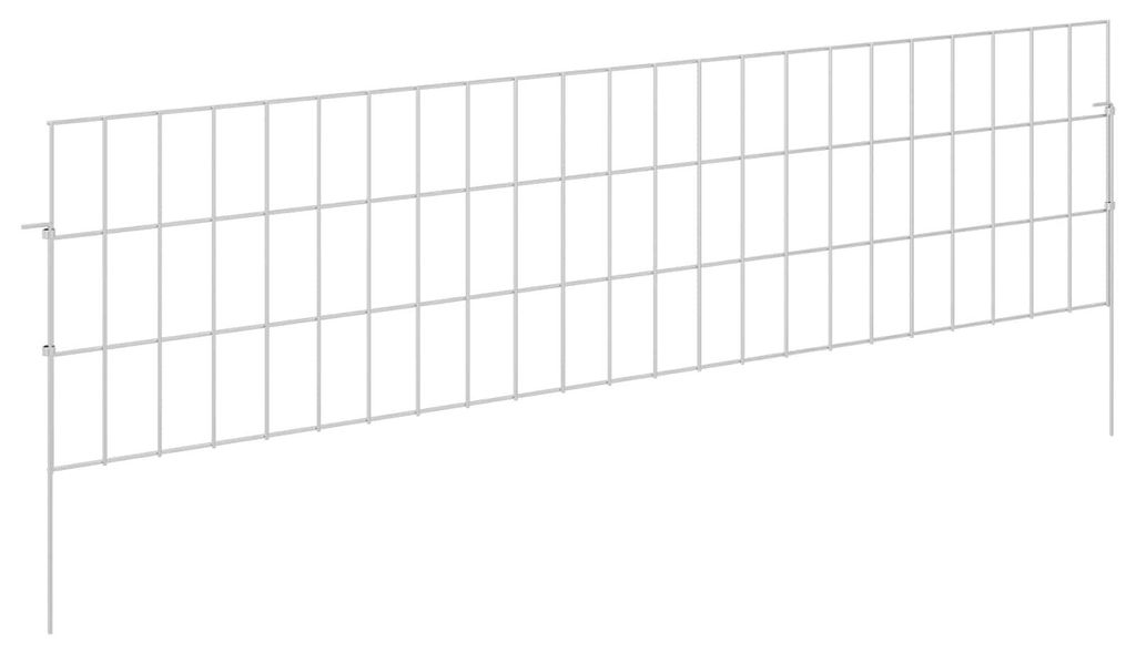 vidaXL Tuinhek met palen, 48 stuks, 115 x 30 cm, verzinkt Productafbeelding 