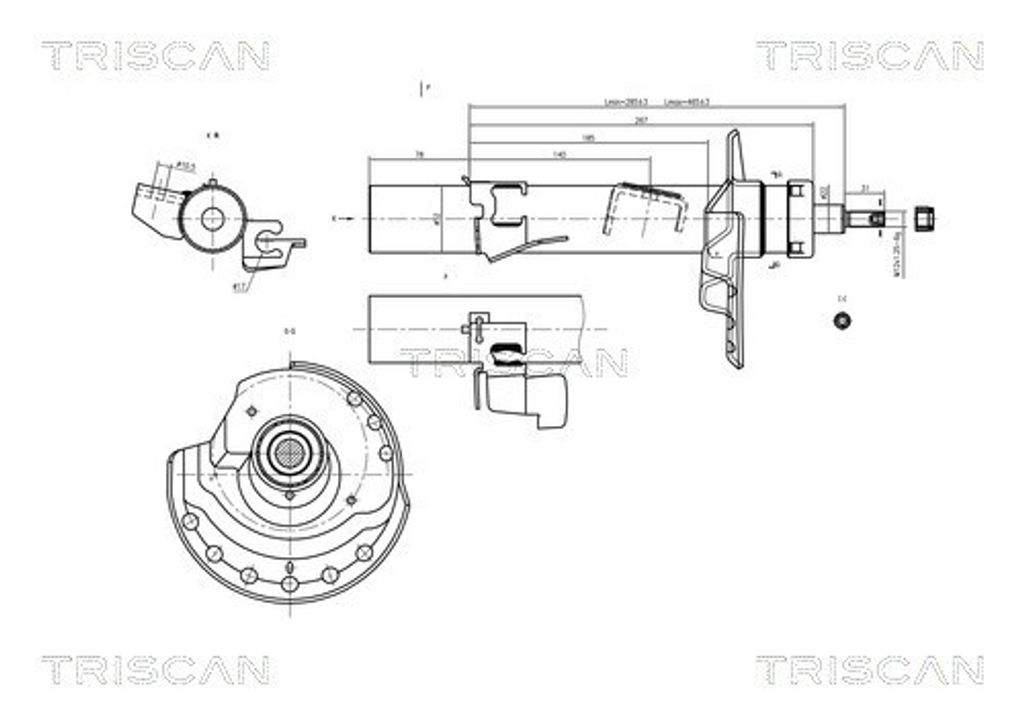 TRISCAN Stoßdämpfer Vorne rechts 8705 16103