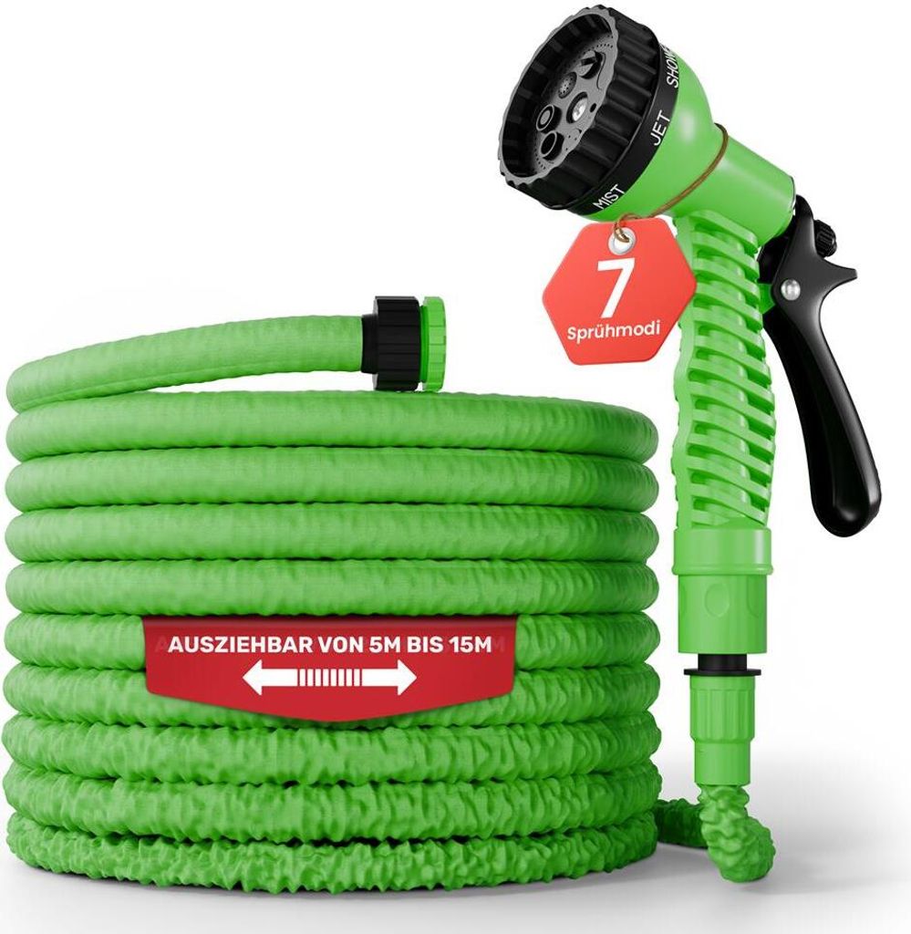 Gartenschlauch flexibel grün in verschiedenen Größen inkl. Produktbild 