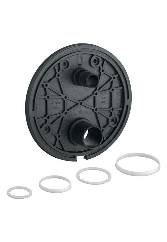 GROHE Montageplatte 49080, für Thermostat-Fertigmontagesets, inklusive Dichtungen, schwarz