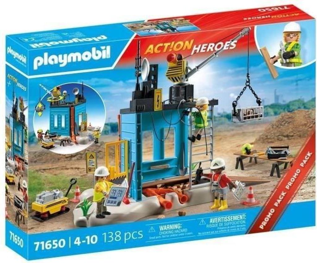 PLAYMOBIL Bauarbeiter und Baustelle, My Life Baustelle, 138 Teile, Promo Pack, Ab 4 Jahren
