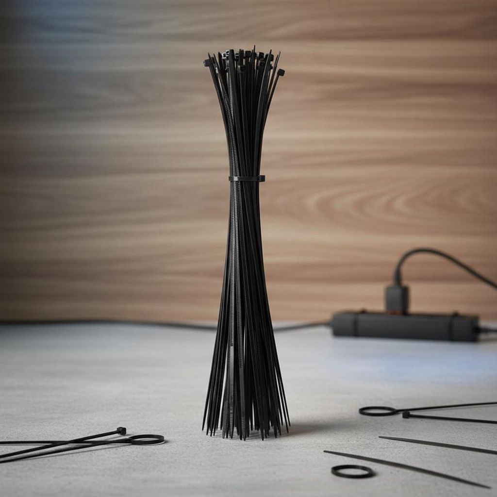 Kabelbinder Schwarz 350x3,6mm 100 Stück Nylon UV-beständig Bündelband Strapse