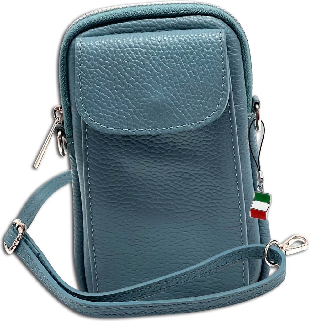 Florence Leder Tasche Umhängetasche Handtasche hellblau OTF827H
