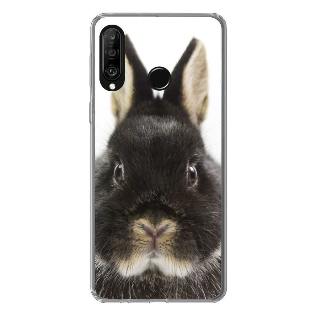 MuchoWow Handyhülle Schutzhülle Hülle für Huawei P30 Lite Kaninchen - Haustiere - Fell Silikon Softcase Handy Hülle - Handyhülle