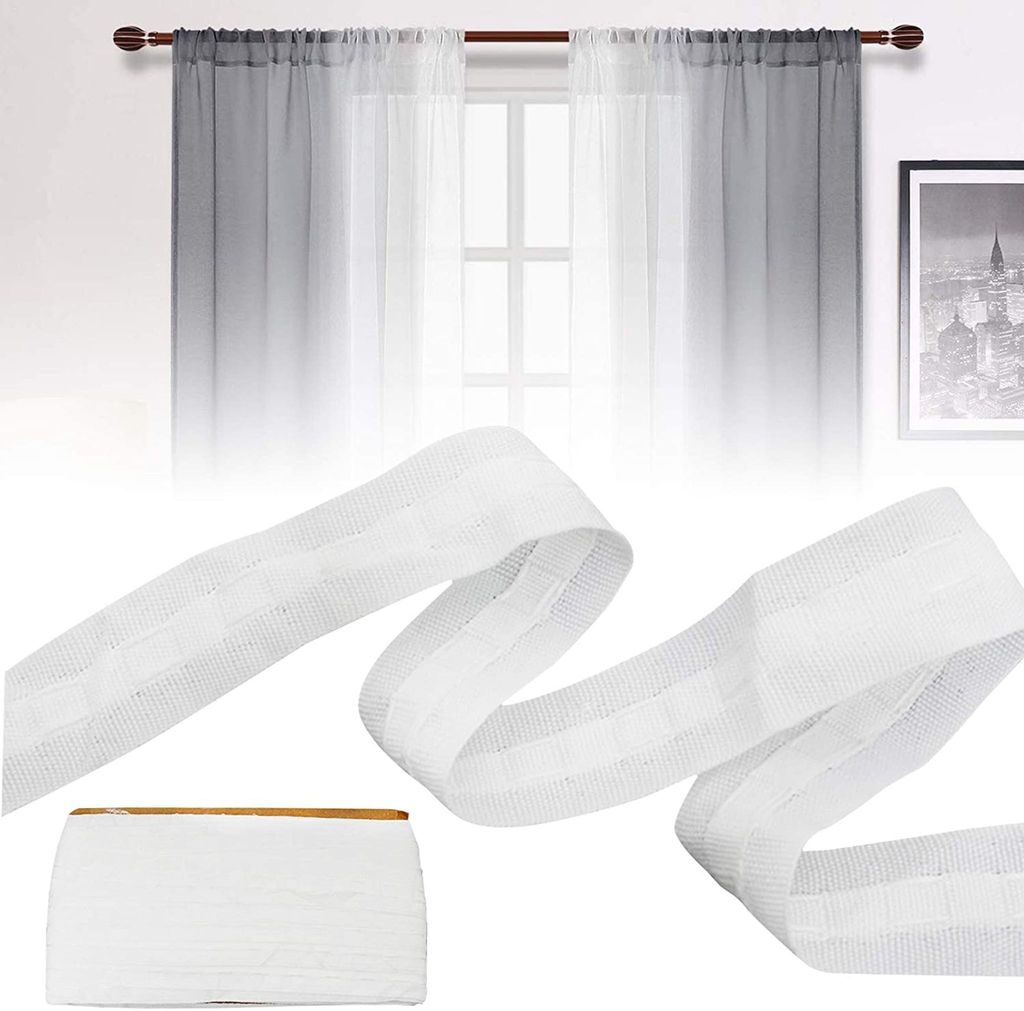 Gardinenband Kräuselband 30m*3cm,Gardinenband Universalband,Vorhang Überschrift Band,Polyester Gardinenband,Vorhang Reihband,kräuselband gardine...