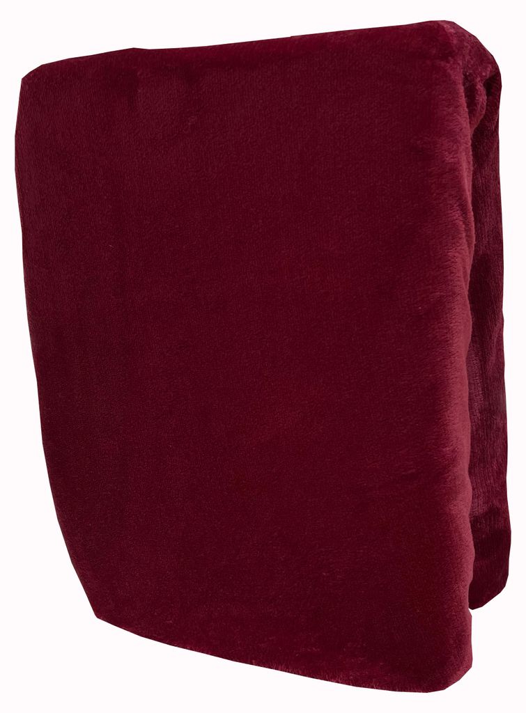 Winter Spannbettlaken Teddyplüsch 200x220 cm Bordeaux Weich Winterqualität mit Rundumgummi