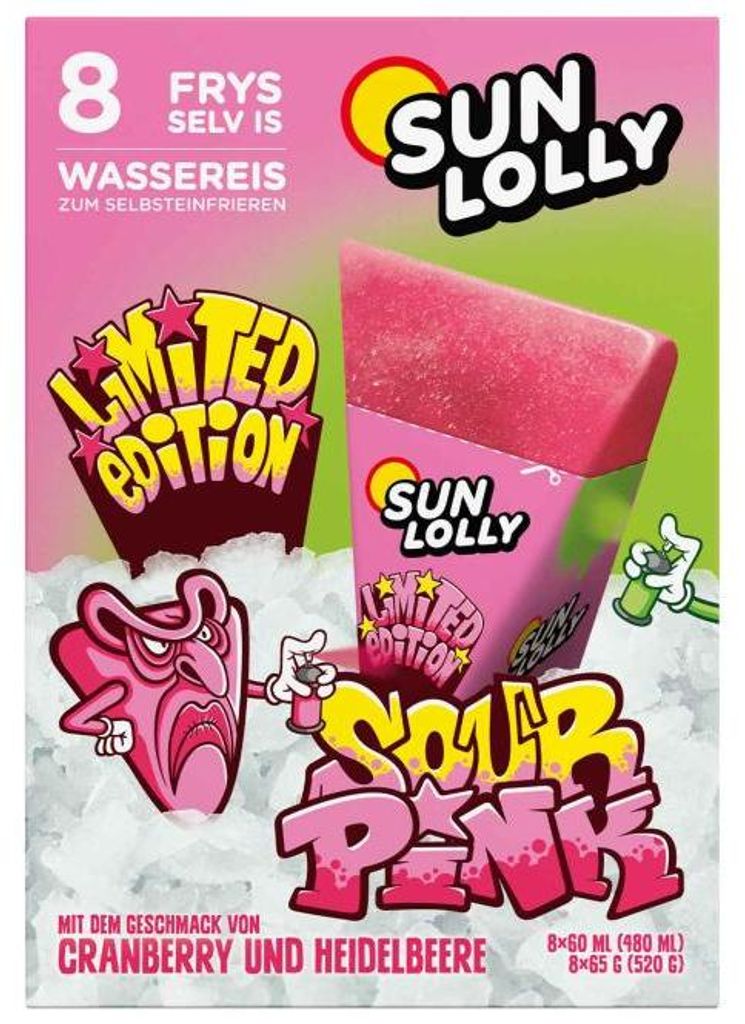 Sun Lolly Wassereis Sour Pink 8er Produktbild 