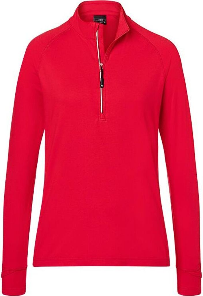 Ladies' Sports  Shirt Half-Zip red, Gr. M Produktbild 