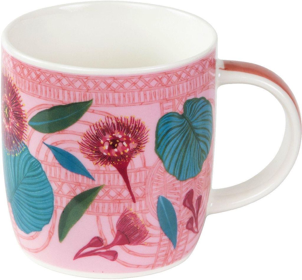Goldbuch 46 971 Porzellantasse Tropical Leaves Grün Pink